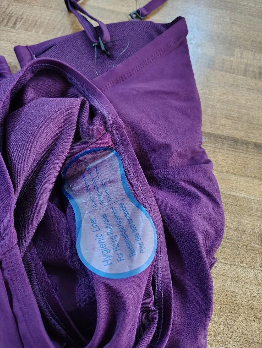 DKNY Adjustable Straps Ruched One-Piece Swimsuit Plum Purple EGGPLANT Purple - Picture 7 of 12
